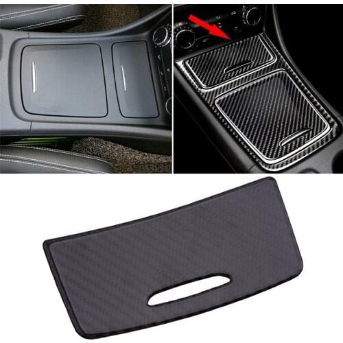 Carbon Fiber Interior Console Cigarette Lighter Ashtray Cover Trim Fit for Mercedes Benz A CLA GLA Class 2013-2016 2017 2018