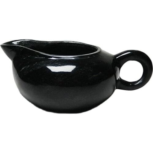 Fair cup natural dark green jade living magnetic jade teapot tea set health jade wine cup tea cup jade pot