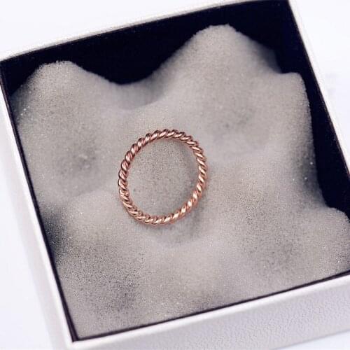YUN RUO Simple Hemp Flower Ring Rose Gold Fashion 316 L Titanium Steel Jewelry Birthday Gift Woman Man Never Fade Drop Shipping