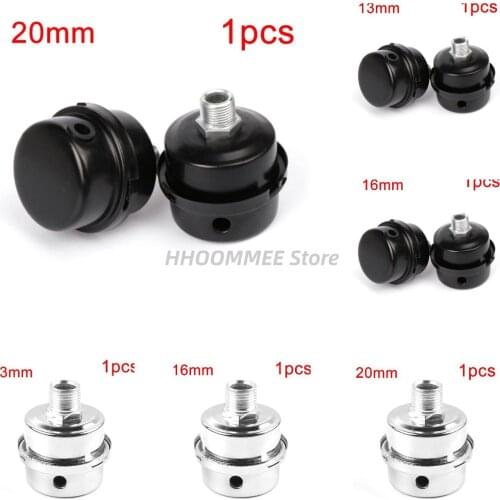 13mm 16mm 20mm Air Compressor Parts Metal Air Compressor Intake Filter Noise Muffler Silencer Thread Black/Silver NEW SALE