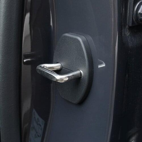 SBTMY Car Door Lock Cover Special Buckle Lid Protector Trim 4pcs For polo porsche skoda audi Volkswagen VW Tiguan 2017