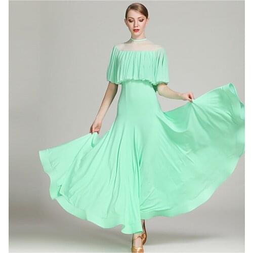 Lady Ballroom Dance Competition Dresses Women/Ballroom Dresses Ballroom Waltz Dresses Tango Dancing Suit Short Sleeve D-0694