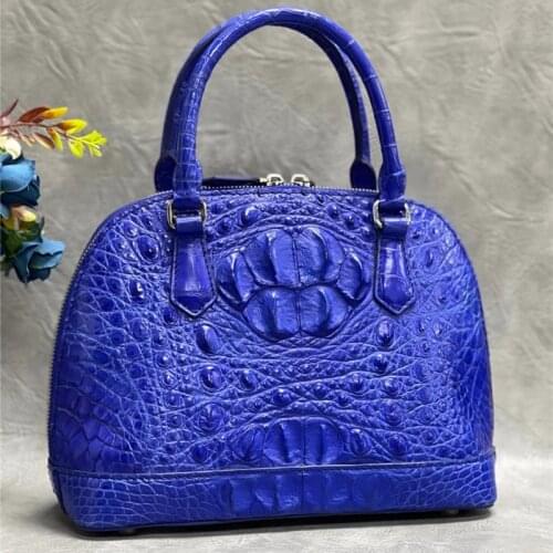 Authentic True Crocodile Skin Female Shell Purse Genuine Alligator Leather Lady Work Handbag Womens Single Cross Shoulder Bag