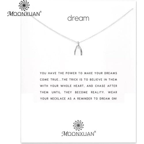 Dream Wishbone Gold Sliver Choker Chain Necklace Women Kolye Collares De Moda 2019 Colar Jewelry Collier Bijoux Femme Collar