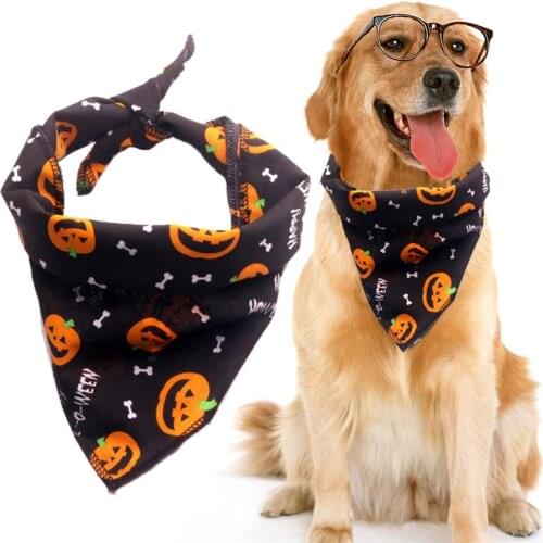 1PCS Halloween Pet Bandana Creative Lovely Cotton Dog Bandana Scraf Bib Pet Bib for Cat Dog Halloween Party Dress Decor