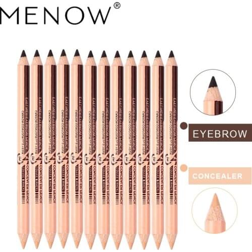 1Pcs Double-headed Black Eyebrow Pencil Dual-use Waterproof Lasting Eyebrow Pencil Anti-dark Circles Concealer Pen