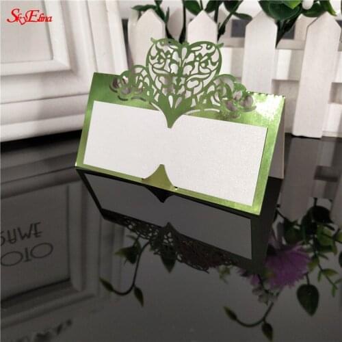 10/50/100Pcs Guest Place Cards Table Decoration Supplies Chic Pearlescent Name Place Cards Wedding Party Favor Decor 5Z