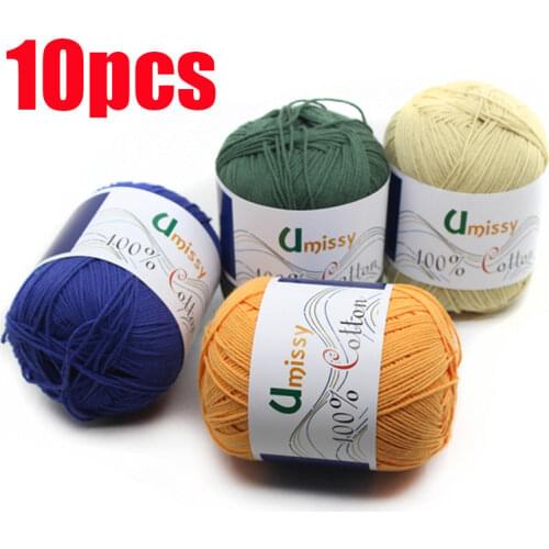 10pcs 100% Cotton Yarn Knitting Yarn Crochet Yarn for Knitting Anti-Pilling 500g/Set