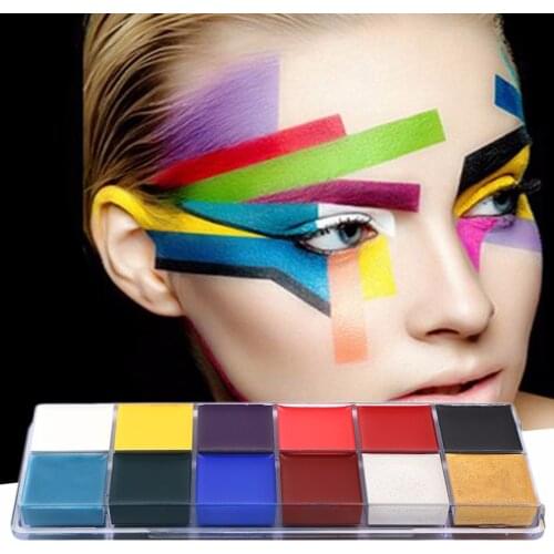 Halloween makeup face painting 12 Colors/set New Fashion Style Professional Flash Tattoo BOBY Paint Oil Makeup Tools