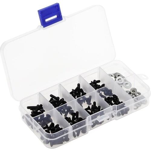 180pcs Universal Screws Box Set for HSP RC Car 94166 Fitting M3 Screw Box SCX10 D90 Climbing Car M4 Screw Gasket Fitting