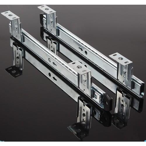 2pcs Thicken drawer slides Keyboard Cabinet Cupboard bracket sliding door fittings Furniture Guide Rail Hardware Accessories