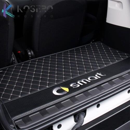 2015-2019 Car Trunk Mat For Mercedes Smart 453 fortwo Interior Leather Protection Pad Decoration Car Logo Styling Accessories