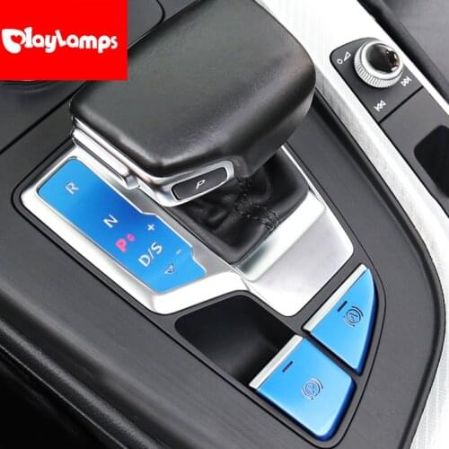 Car Styling For Audi A4 A5 B9 2017-2019 Gear Shift Panel Covers Trim Console Handbrake buttons Auto Interior Stickers
