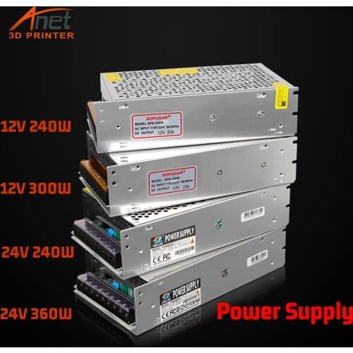 Anet Switch Power Supply Driver AC 110V-220V Output 12V/24V High Quality Power Supply For Anet A8 A6 3D Printer impresora 3d