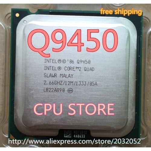 Lntel Core 2 Quad Q9450 q9450 CPU Processor (2.66Ghz/ 12M /1333GHz) Socket 775 Desktop CPU