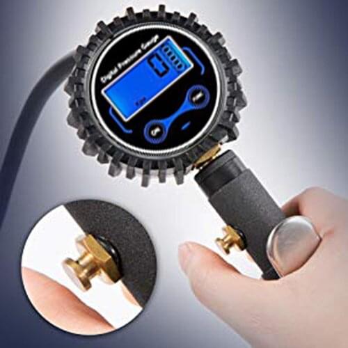 Digital Tire Inflator with Pressure Gauge, 200 PSI Air Chuck and Compressor Accessories Heavy Duty with Rubber Hose and Quick