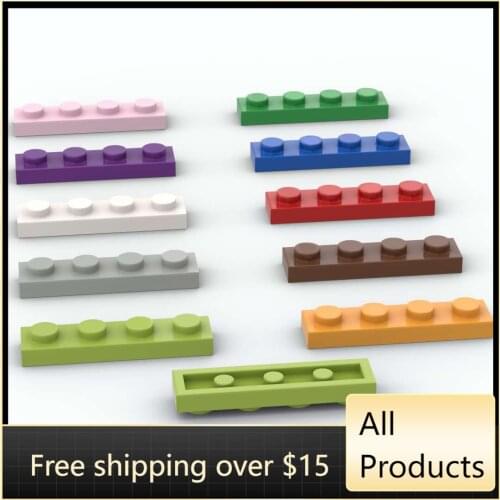 10PCS Assembles Particles 3710 Plate 1 x 4 Building Blocks Bricks Parts DIY Assembly Educational Toys For Children Kids Gift