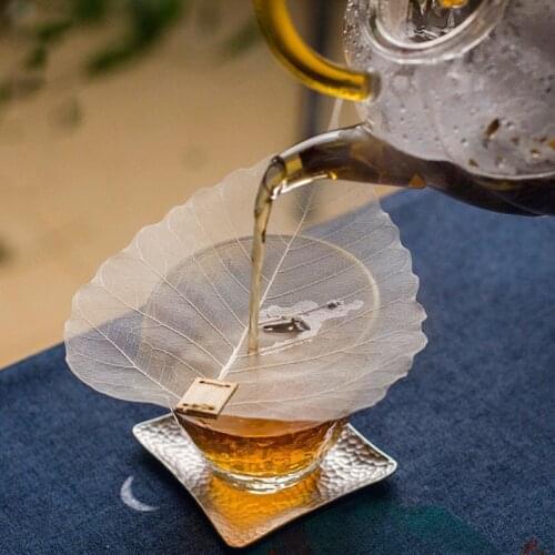 Environmental Puer Nature Bodhi Leaf Tea Leak Filter Creative Zen Kung Fu Mesh hollow out Filter Tea Set Tea strainer Tea-Funnel