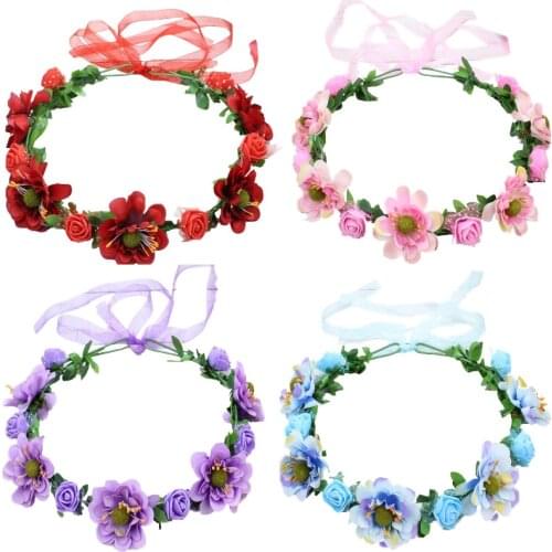 European and American new hair accessories Bohemia simulation flower headband bridal headdress seaside travel wreath