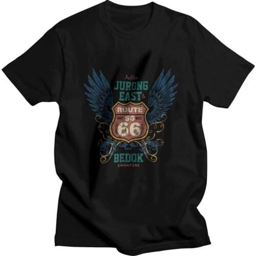 Historic Route 66 T-shirt Men Streetwear T Shirt Short Sleeve Mother Road America Highway Tshirts 100% Cotton Tee Top Clothes