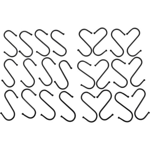 Hot 12 S Hooks Stainless Steel Baking Paint Supermarket Hooks S Type Hooks 2 Inch Hooks Bathroom Bathroom Shelf Hooks