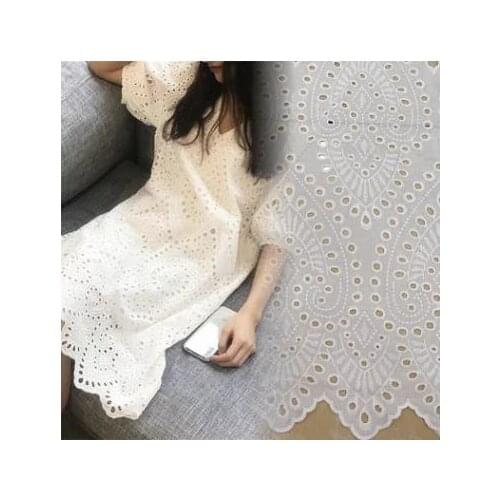 Korean version Garment Accessories cotton Embroidery openwork Lace Fabric Home Textile Apparel Bags Shoes Socks Lace Width 130cm