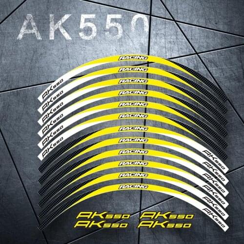 Hot sell Motorcycle front&Rear Edge Outer Rim Sticker 17inch Wheel Decals Reflective waterproof stickers For KYMCO AK550 ak550