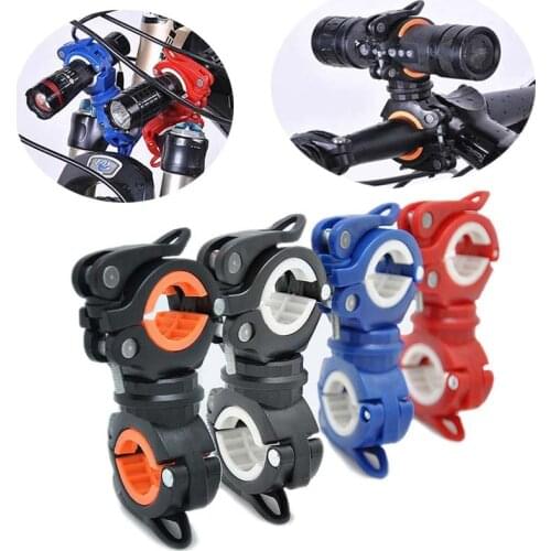 Multifunction Bike Bicycle Flashlight Holder 360 Degree Rotation Torch Mount LED Head Front Light Holder Clip for MTB Road Bike