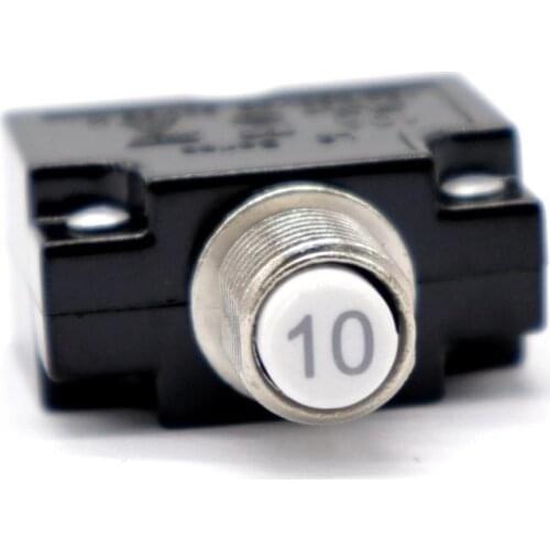 Pack of 2 10 Amp Circuit Breaker Push-Button Reset with Quick Connect Terminals and Clear Waterproof Button Cover