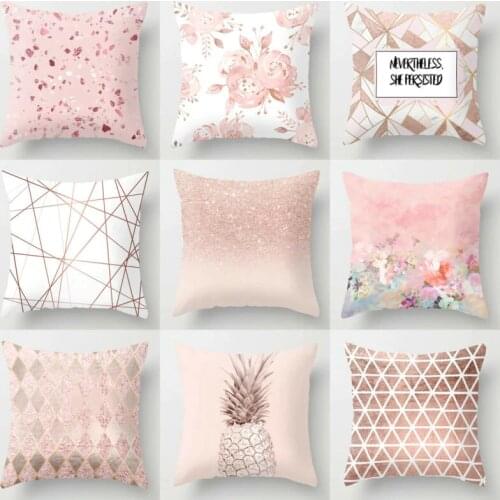 2019 New Nordic Style Decorative Geometric Cushions Covers petal Pink Pillow Girly style pillowcase