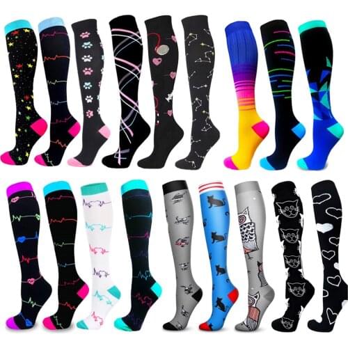Running Men Women Compression Socks Fit For Varicose Veins Nurses Edema Diabetes Outdoor Running Hiking Soccer Socks Sports