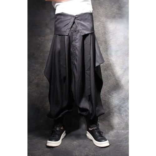 2016 New Mens clothing Harem pants male personality culottes male big crotch pants trousers Stage singer costumes