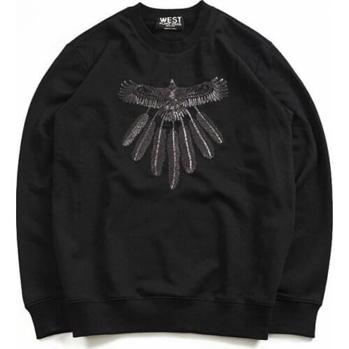 New Baolideng High Men Embroidery Eagle Hoodies Hoody hooded Sweatshirts velvet Cotton Drake Thicken Fleece #E20
