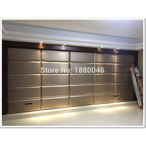 New items Europe Style 3D leather panel wall leather panels acoustic panel Home decoration sofa TV Room for wall 6pcs 90*30*4CM