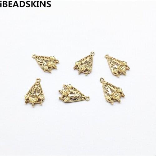 New arrival! 20x12mm 100pcs Copper Flower shape Connectors for hand Made Earrings parts DIY/ Jewelry Findings & Components