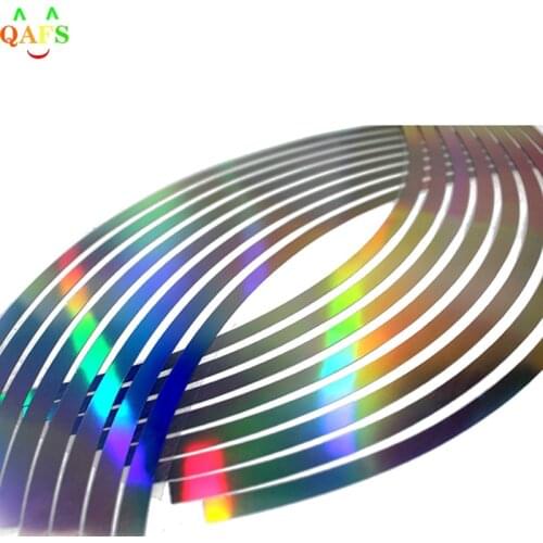 New PVC 10/12/14/18 inches laser Motorcycle Stickerwheel rim tape for motorcycle and car reflective 16 stripes