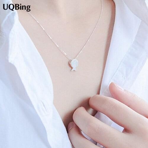 925 Sterling Silver Brushed Fish Pendant Necklaces For Women Wholesale Jewelry Gifts