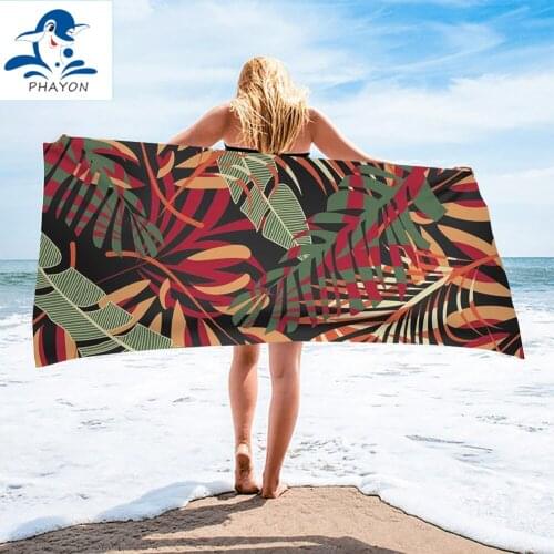 Bedding Outlet Tropical Leaves Bath Towel Bathroom Microfiber Cartoon Beach Towel Animal Kids Teen Shower Towel Summer Blanket