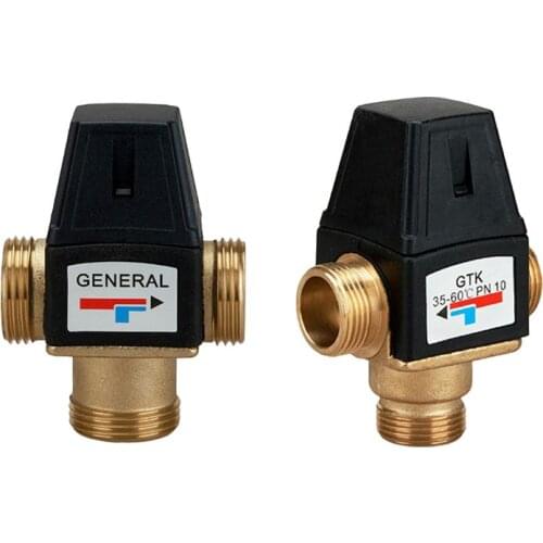 SAILFLO 1PC 3 Way Mixing Valve Male Thread Brass Thermostatic Valve for Solar Water Heater Tools Accessories Replacements