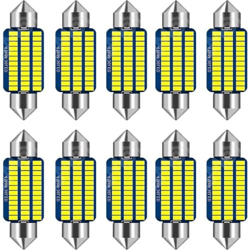 10PC C5W LED Canbus Festoon 31mm 36mm 39mm 41mm Canbus Interior Reading Light License Plate Lamp White Dodge 12V 5W 1990