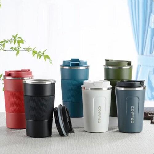 380ml/510ml Stainless Steel Coffee Thermos Mug Car Vacuum Flask Travel Thermal Cup Insulated Bottle Bottom Anti-Slip Drinkwar