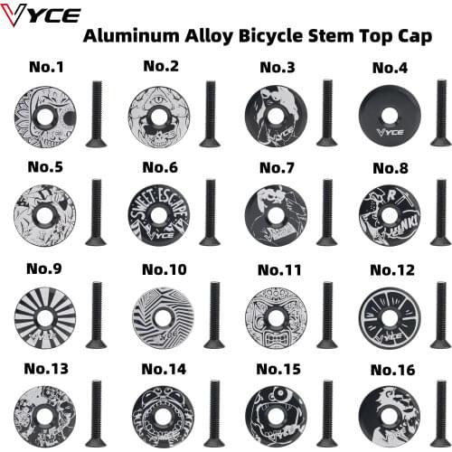 Vyce Bicycle Headset carbon top Cap aluminum alloy Bike Stem 28.6mm 1 1/8" Steerer Fork Tube Headset Cap Cover