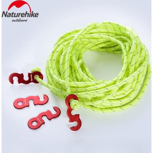 Naturehike 12m tarp wind rope multifunction tent cord outdoor camping tent accessories sun shelter ropes with hook buckles