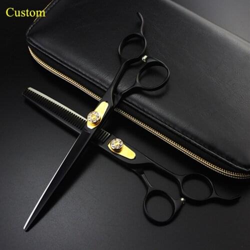 Custom logo Japan steel 7'' pet dog grooming hair scissors set dog cutting shears scissor thinning berber hairdressing scissors
