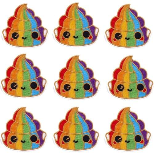 10pcs Diy Rainbow Cartoons Cute Patch Embroidered Patches For Clothing Appqique Sewing Stripe Patch Iron On Patches On Clothes