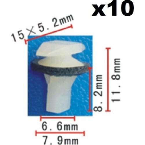 10x For Honda Door seal strip glue nail / Nylon Retainer Clip