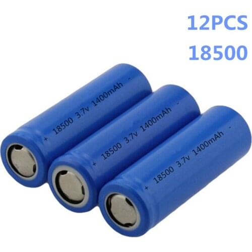 12pcs/lot SHSEJA 3.7V 18500 1400mAh rechargeable lithium battery 3.7V strong light flashlight anti-light special lithium battery