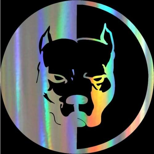 14*14CM Car Stickers PITBULL Dog Head Portrait Stickers Fashionable Car Styling Funny Sticker On Cars Motorcycle Accessories