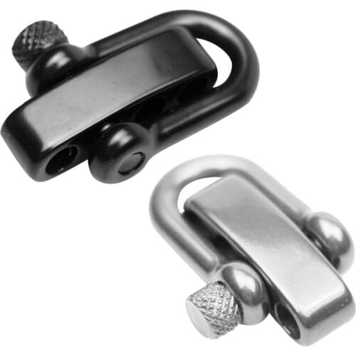 2 Pieces U Shape Stainless Steel Adjustable Anchor Shackle Outdoor Rope Paracord Bracelet Buckle 32 x 25 mm