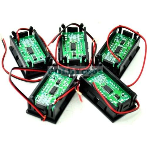 2 Wire 4.5-30V Potting LED Digital Display Panel Voltmeter 3Bit Blue